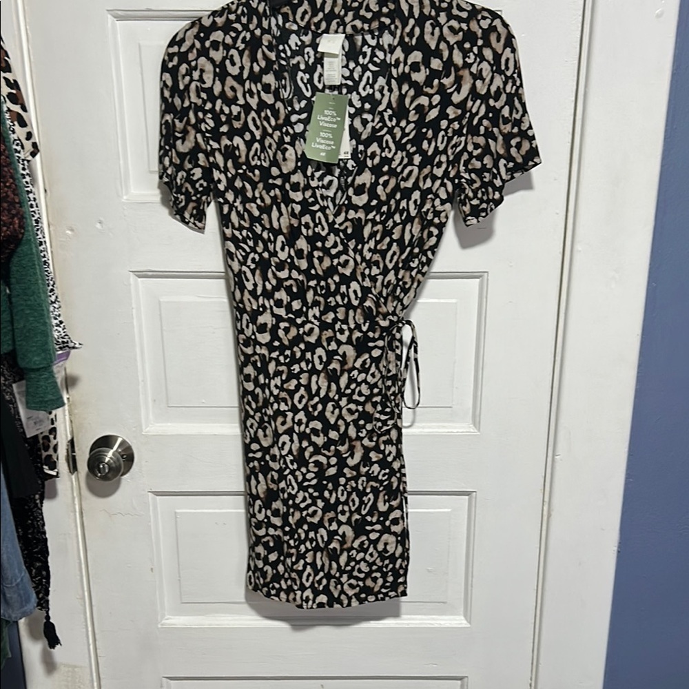 H&M Leopard Print Wrap Dress